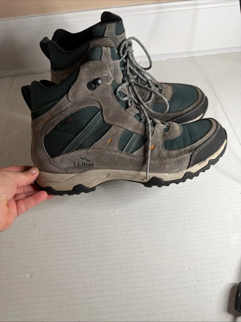 LL Bean Trail Hiking Boots Mens 11.5 M Gray Green TEK 2.5 Waterproof TEK 2.5